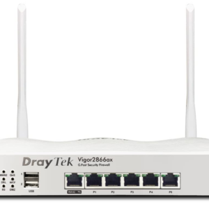 DrayTek Vigor 2866ax WiFi 6 Dual Band Router, Simultaneous WAN, VDSL2/ADSL2 /G,Fast,6 x Lan Ports, 32 VPN Tunnels