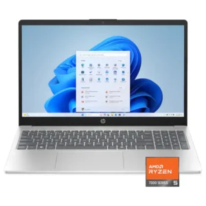 HP 15-FC0146DX Touchscreen Laptop, AMD Ryzen 5 7520U, AMD Radeon Graphics, 8GB LPDDR5 RAM, 512GB SSD, 15.6" FHD IPS Touch, Windows 11 Home, Natural Silver